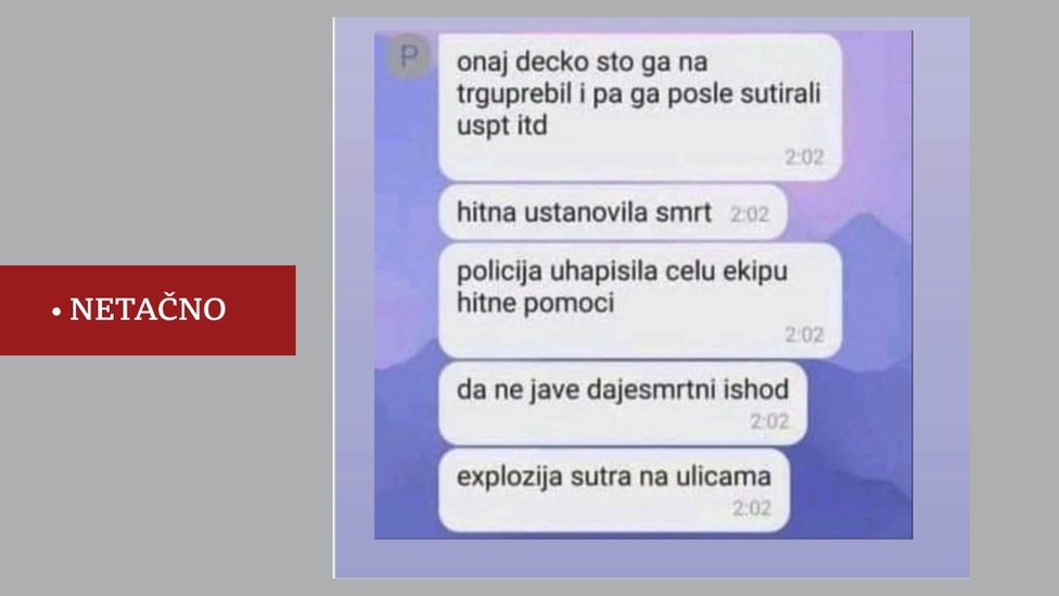 lažna vest prebijeni demonstrant u beorgadu