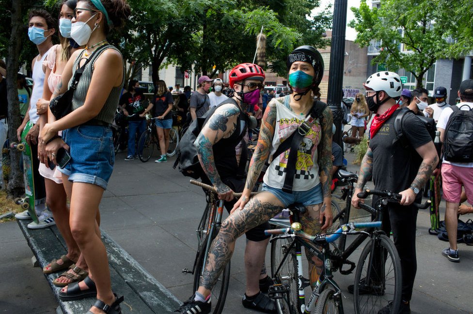 Protesters in New York