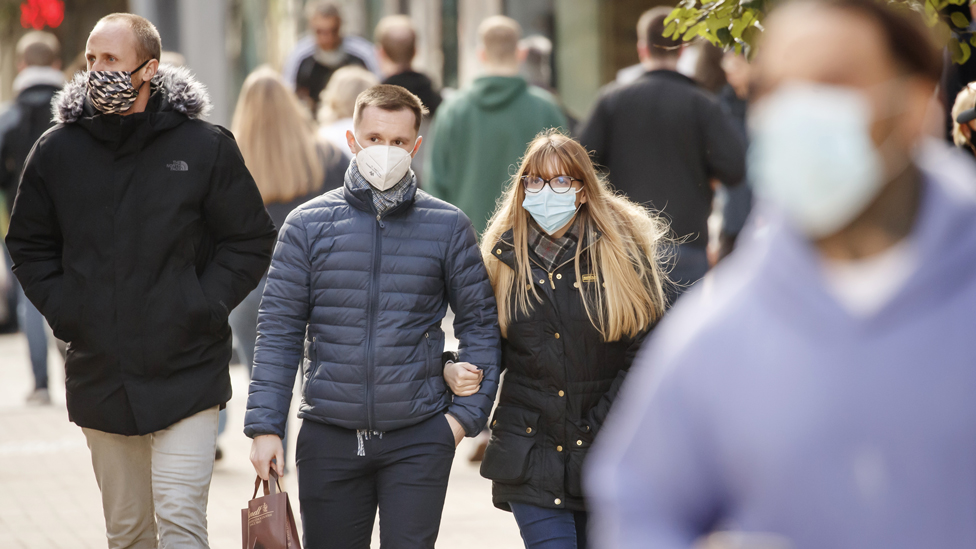 People shopping in Leeds city centre, 4 November