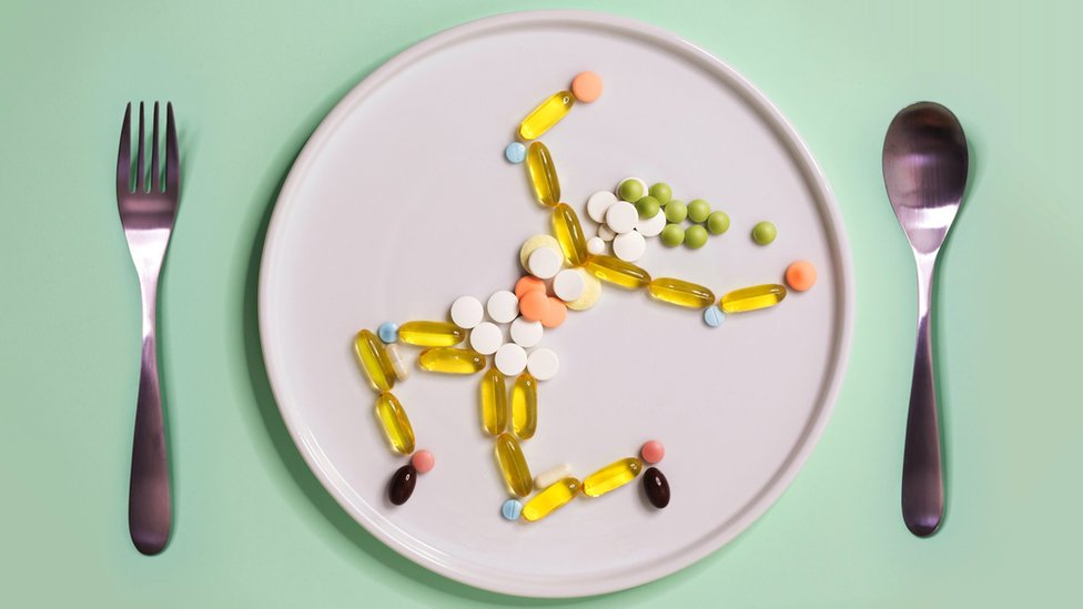 Vitamins on a plate