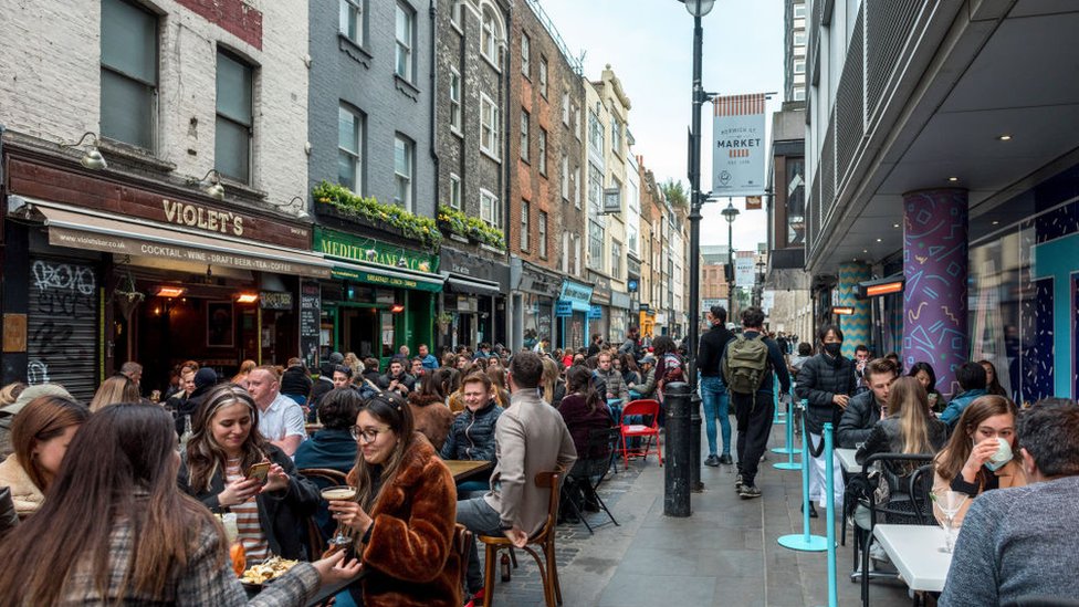 A street in London's Soho fashionable neighbourhood