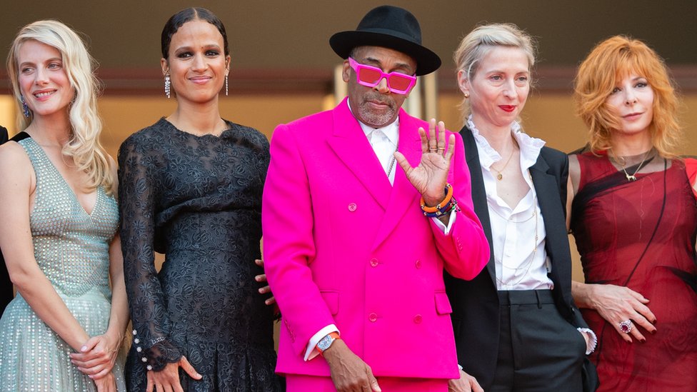 Melanie Laurent, Mati Diop, Spike Lee, Jessica Hausner, Mylene Farmer (left to right) on opening night