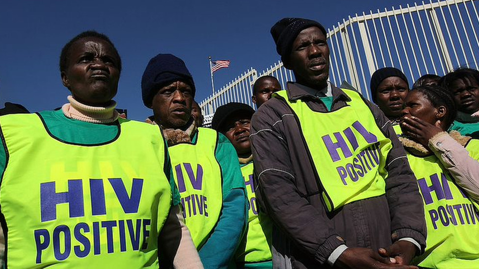 A protest of HIV-positive people in South Africa