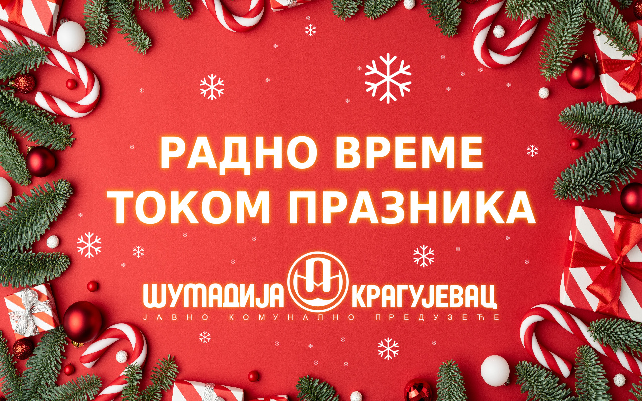 Radno vreme JKP Šumadija Kragujevac za novogodišnje i božićne praznike Glas Šumadije
