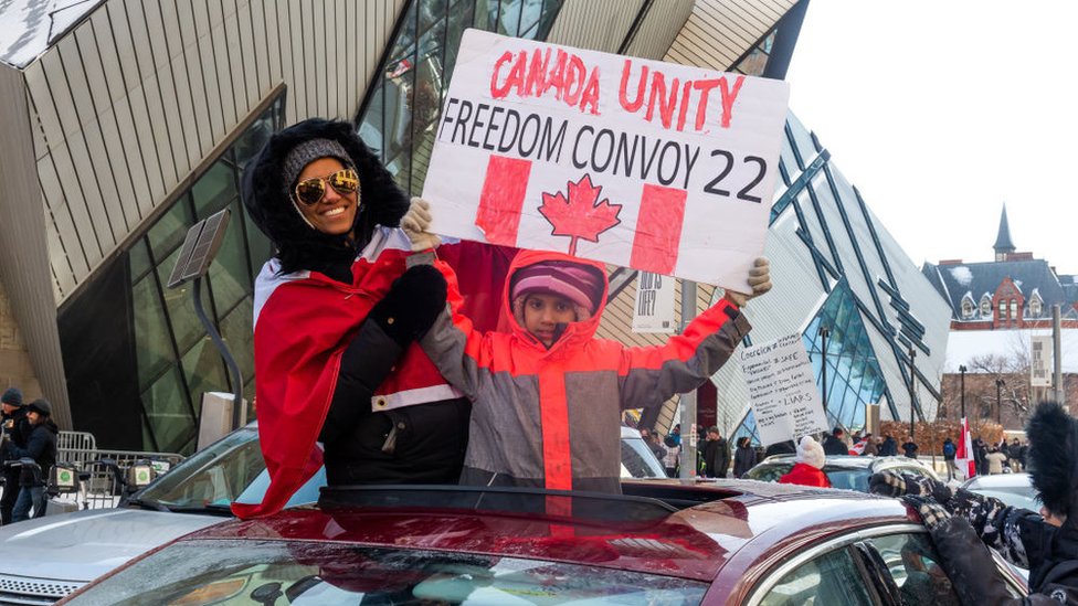 Protesters in downtown Ottawa over the weekend